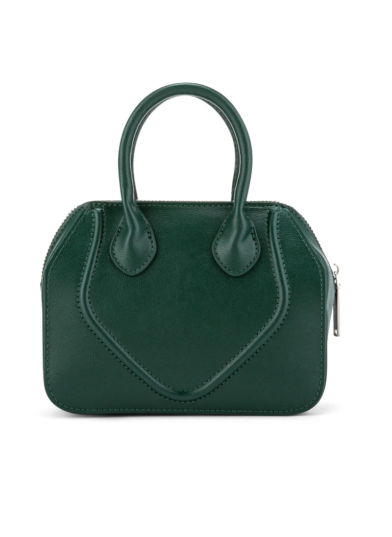 فيجانولوجي Mini Gemma Handbag in Green Made From 1.3 Bamboo Stems