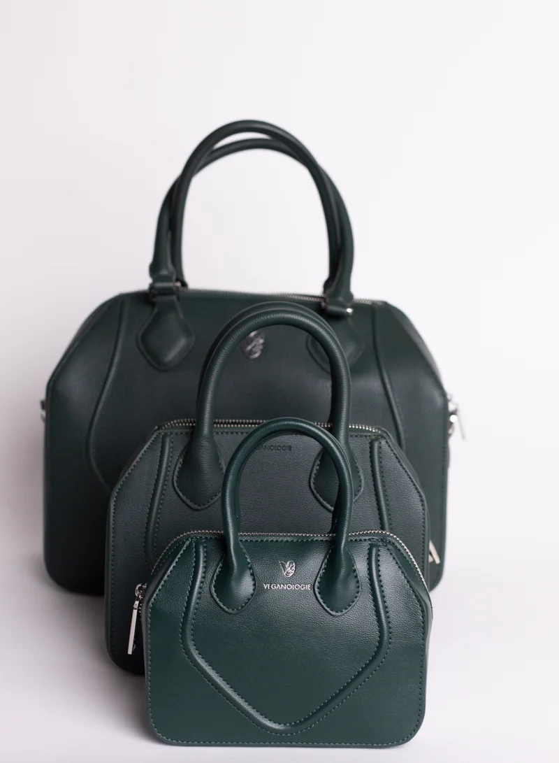Veganologie Mini Gemma Handbag in Green Made From 1.3 Bamboo Stems
