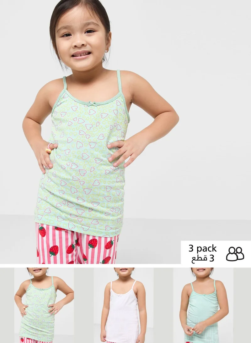 Pinata Pack Of 3 Printed Girls Camisole