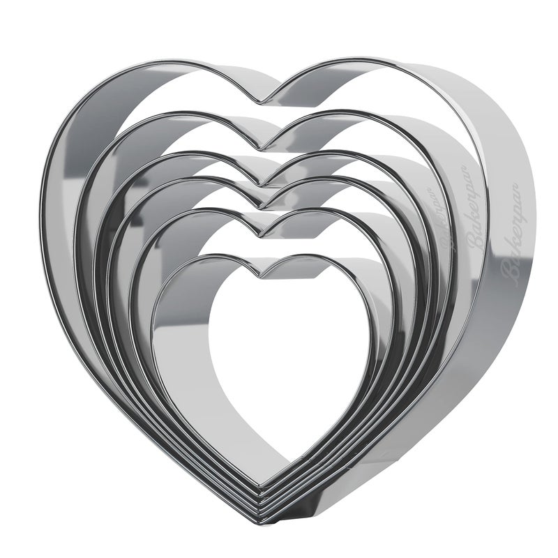 Bakerpan Stainless Steel Heart Cookie Cutter Shapes - Set of 6 Sizes - Image 3