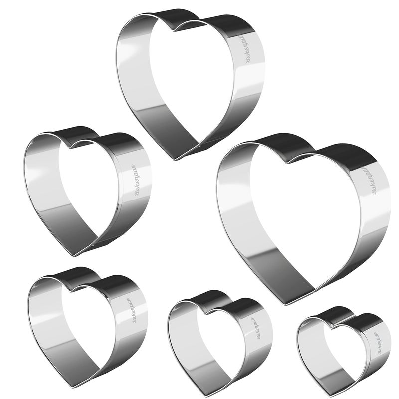 Bakerpan Stainless Steel Heart Cookie Cutter Shapes - Set of 6 Sizes - Image 2