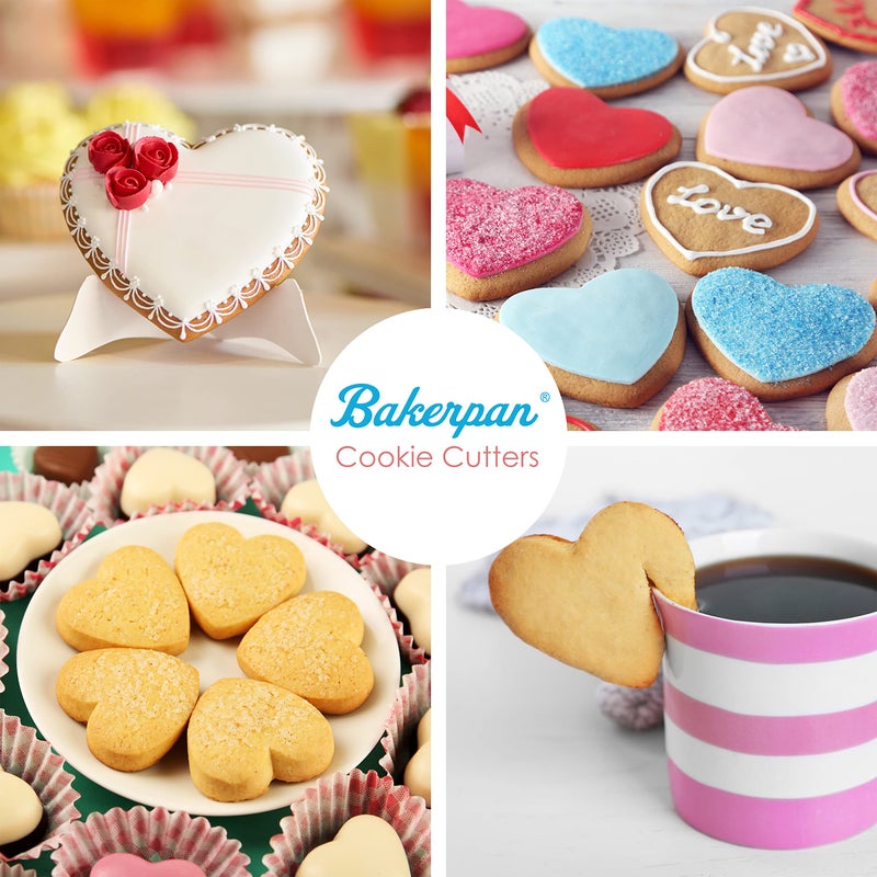 Bakerpan Stainless Steel Heart Cookie Cutter Shapes - Set of 6 Sizes - Image 4