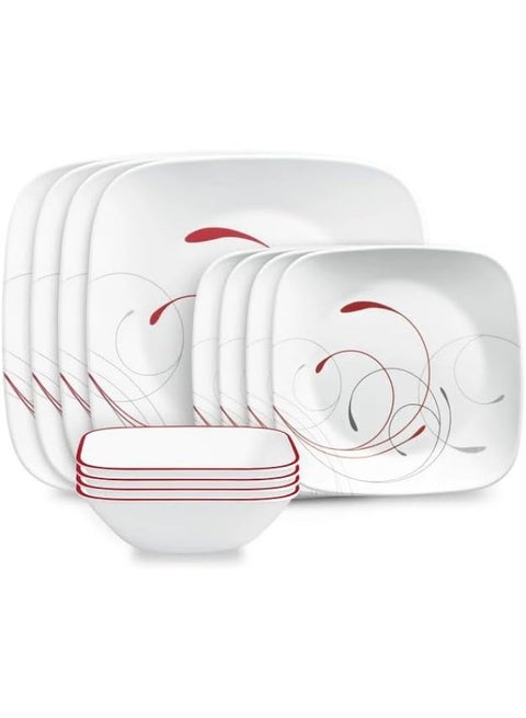 Corelle Square Splendor 12piece Dinnerware Set Service for 4