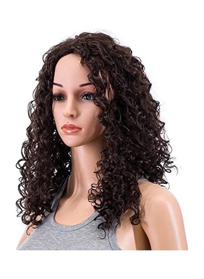 SWACC 20 Inch Long Big Bouffant Curly Wigs Brown 12.28inch