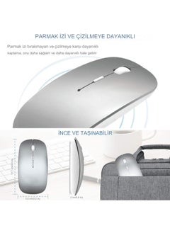 Qasul Portable Silent Lighted Wireless Rechargeable Bluetooth Tablet Computer TV Compatible Mouse  - Image 2