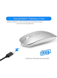 Qasul Portable Silent Lighted Wireless Rechargeable Bluetooth Tablet Computer TV Compatible Mouse  - Image 3
