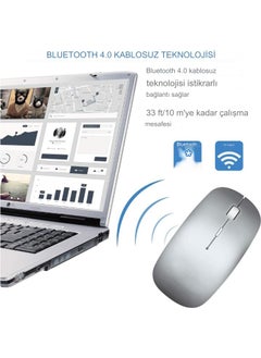 Qasul Portable Silent Lighted Wireless Rechargeable Bluetooth Tablet Computer TV Compatible Mouse  - Image 4