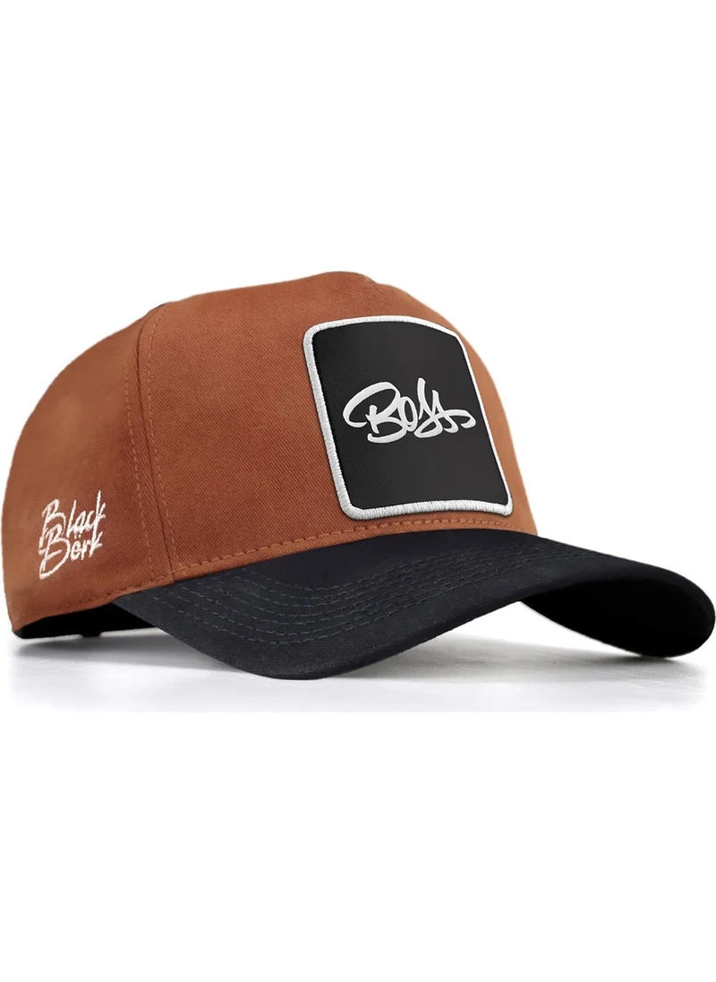 Black Börk Blackbörk V1 Baseball Boss - Unisex Camel-Navy Blue Brimmed Hat (Cap) with 4sb Code Logo