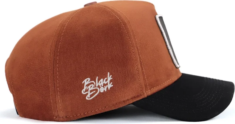 بلاك بورك Blackbörk V1 Baseball Boss - Unisex Camel-Navy Blue Brimmed Hat (Cap) with 4sb Code Logo