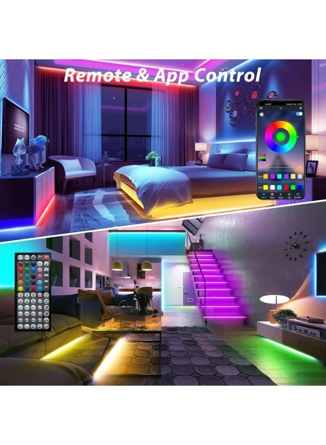 Arabest Led Lights for Bedroom 82ft (2 Rolls of 49ft,32ft) Color Changing RGB Led Strip Lights with 60 Keys Remote and App Control, Music Sync Led Lights for Room Kitchen Party Home Decor - Image 3