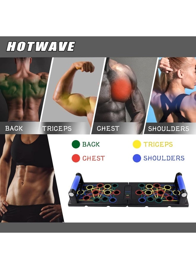 locisne Locisne Push Up Board for Men & Women, Portable Foldable Multi-Function Push Up Bar, Chest Muscle Exercise Professional Homeworkout Equipment System Fitness Strength Training Equipment  - Image 2