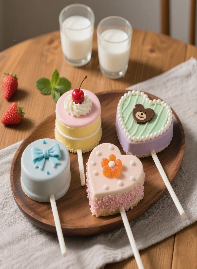 Beesini Cake Pop Mold Kit, 2 Pack Cake Pop Cutter and Pusher with 50pcs Cake Pop Sticks, 50pcs Cake Pop Bags, 50pcs Twist Ties, Cake Pop Maker for Cakepops, Lollipop, Candies, Chocolates and Cookies - Image 5