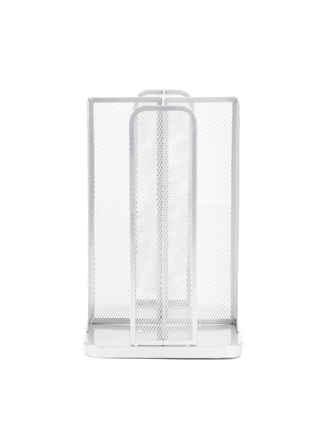 Mind Reader Cup and Lid Carousel, Countertop Org, Coffee Bar, Beverage Cup Holder, Metal Mesh, 8"L x 8"W x 11.5"H, White - Image 1