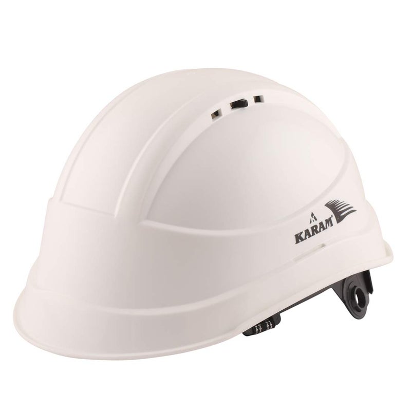 KARAM PN545 Safety Helmet for Men Industrial & Construction Helmet | Slider Type Adjustment with Adjustable Chin Strap | Ventilation & Side Slot for Attachment | EN Certified Hard Hat | Super White - Image 5