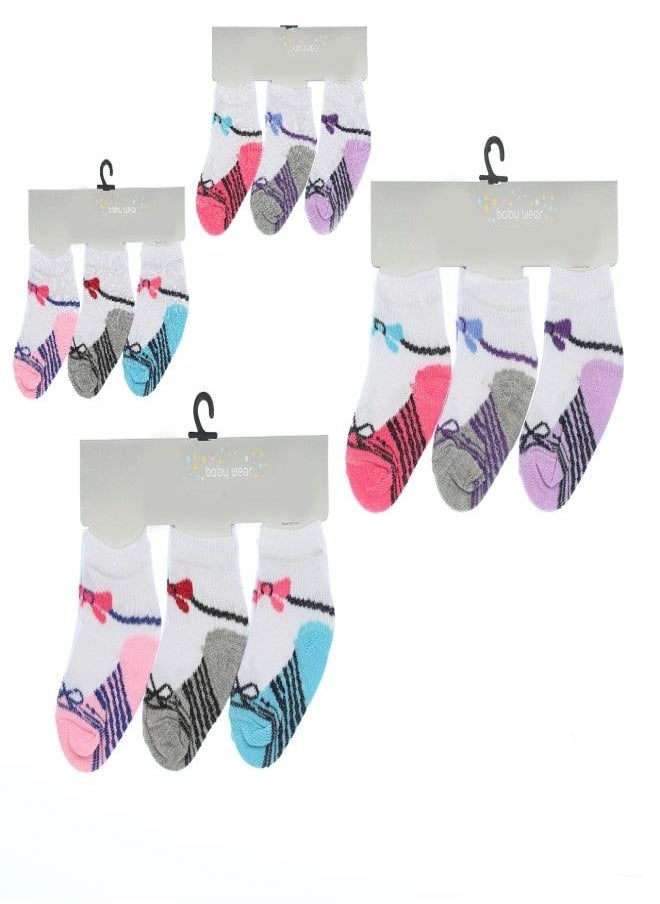 Fatah - Bundle Of 12 Soft Cotton Socks For Baby Girls - Image 1