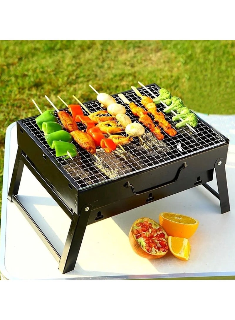 Huitich Happy Reunion Folding BBQ Portable Charcoal Grill Stainless Folding Camping Barbecue Oven - Image 2