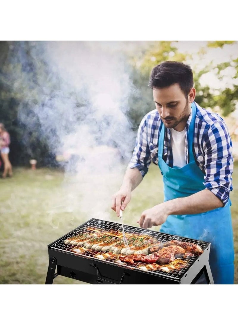 Huitich Happy Reunion Folding BBQ Portable Charcoal Grill Stainless Folding Camping Barbecue Oven - Image 4