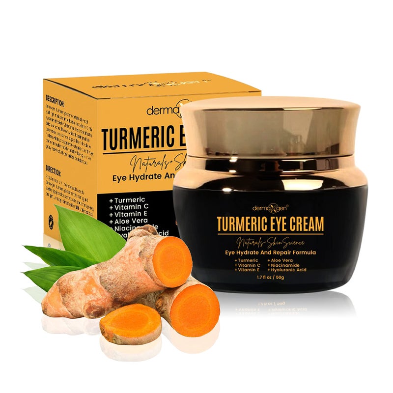 Dermaxgen Vitamin C + Turmeric Eye Cream for Dark Circles & Puffiness - Hydrating & Moisturizing Under Eye Cream for Fine Lines & Bags - Reduce Dark Spots and Wrinkles for a Fresh Look - 1.7 FL OZ - Image 1
