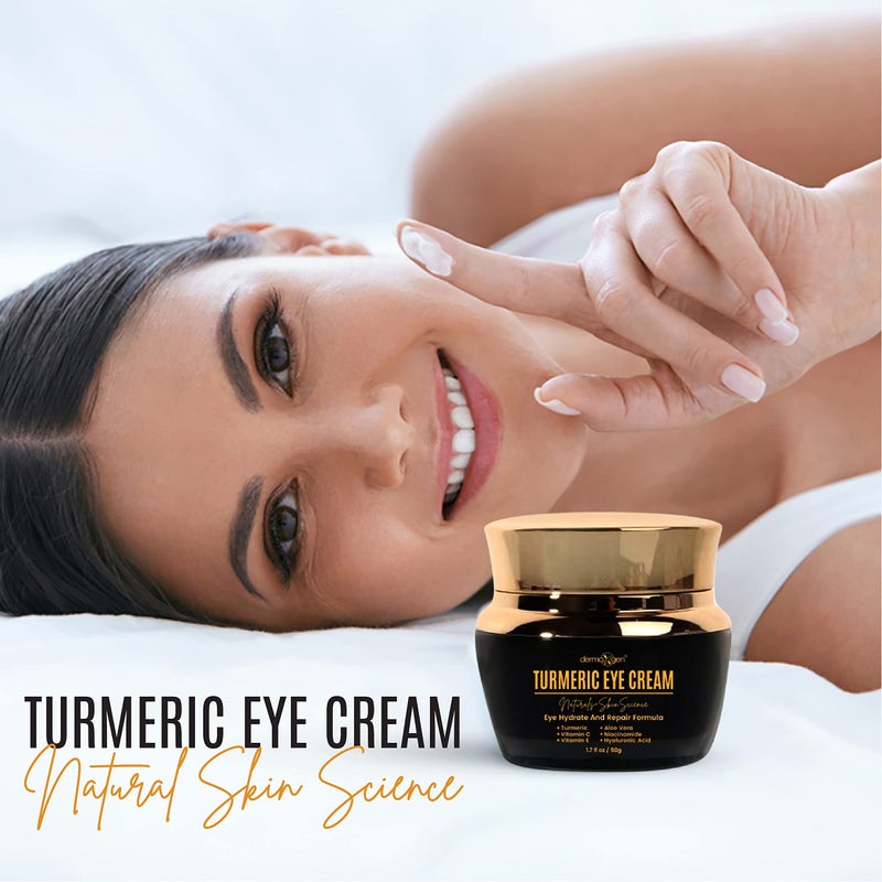 Dermaxgen Vitamin C + Turmeric Eye Cream for Dark Circles & Puffiness - Hydrating & Moisturizing Under Eye Cream for Fine Lines & Bags - Reduce Dark Spots and Wrinkles for a Fresh Look - 1.7 FL OZ - Image 4