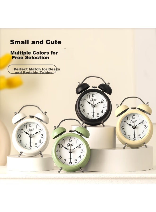 Compas Children's Day Gift Mini Luminous Alarm Clock Bedroom Bedside Clock Family Student Children Loud Ringing Alarm Wake-up Device Back-to Season 2314b Beige New Year Gift - Image 4