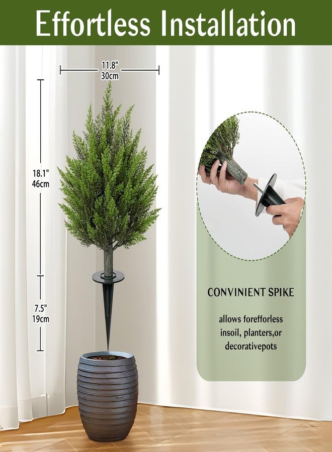 Briful 25.6'' Outdoor Artificial Cedar Plant, Realistic Cypress Topiary Trees with Ground Stake, UV Resistant Faux Evergreen Shrub for Indoor Front Porch, Patio & Planter Decor, 1 Pack - Image 3