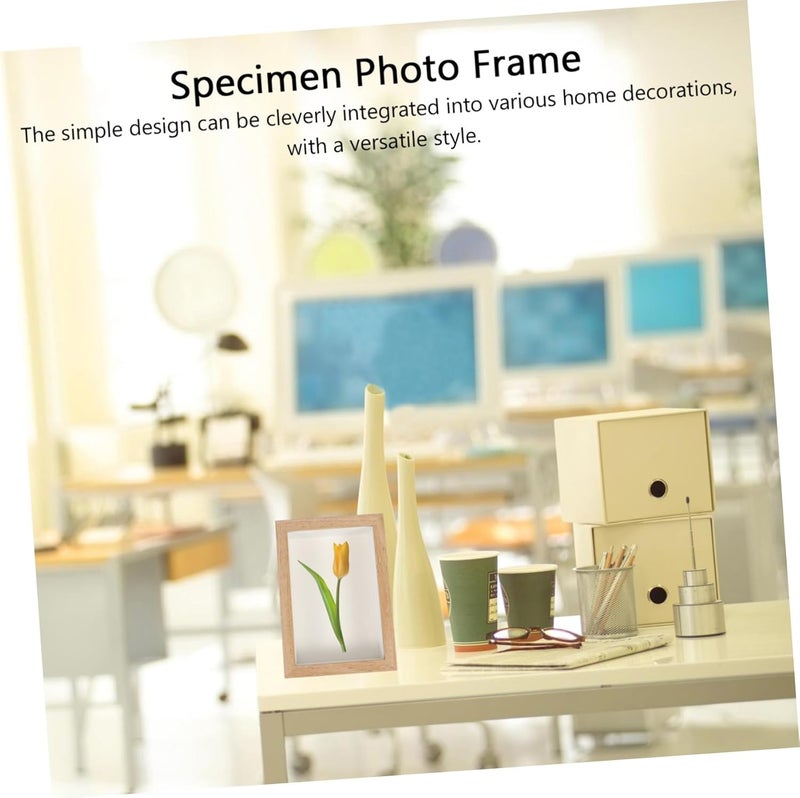 1Pc Wooden Picture Frame for Dried Flowers Photos Creative Specimen Holder Interior Natural Color Decorative Ornament for Home Bedroom and Dining Room - Image 5