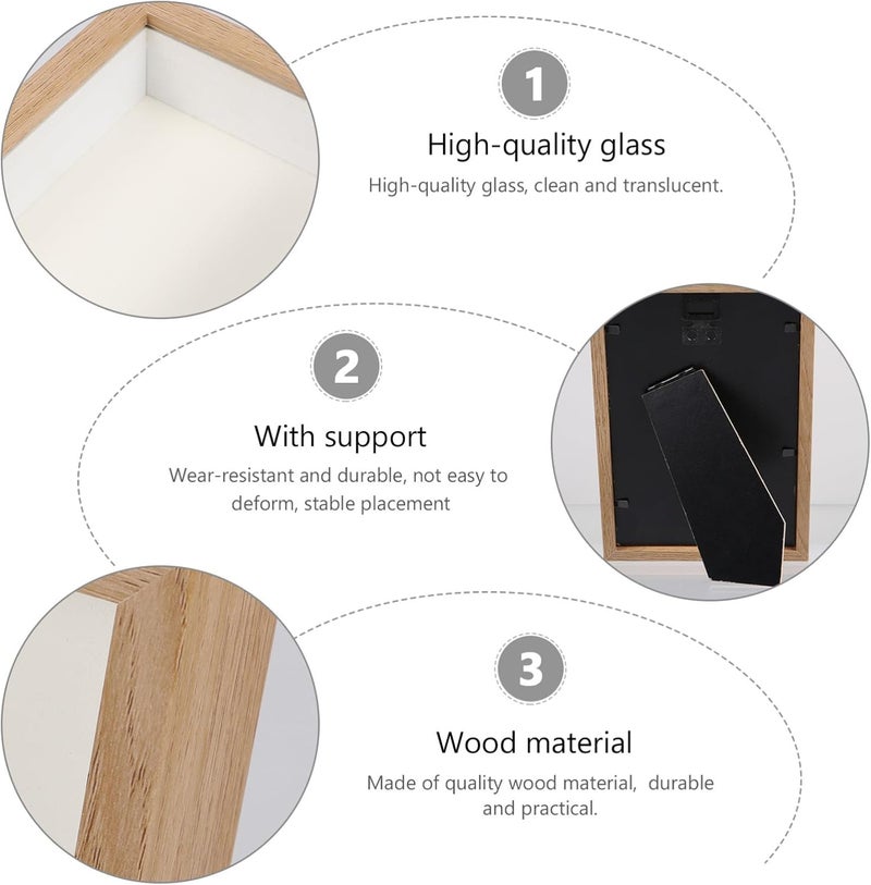 1Pc Wooden Picture Frame for Dried Flowers Photos Creative Specimen Holder Interior Natural Color Decorative Ornament for Home Bedroom and Dining Room - Image 3