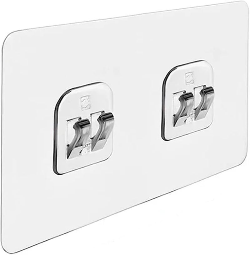 Double Hook Self Adhesive Hooks 20PCS Transparent Wall Hanging Holder for Kitchen Bathroom Storage - Image 1