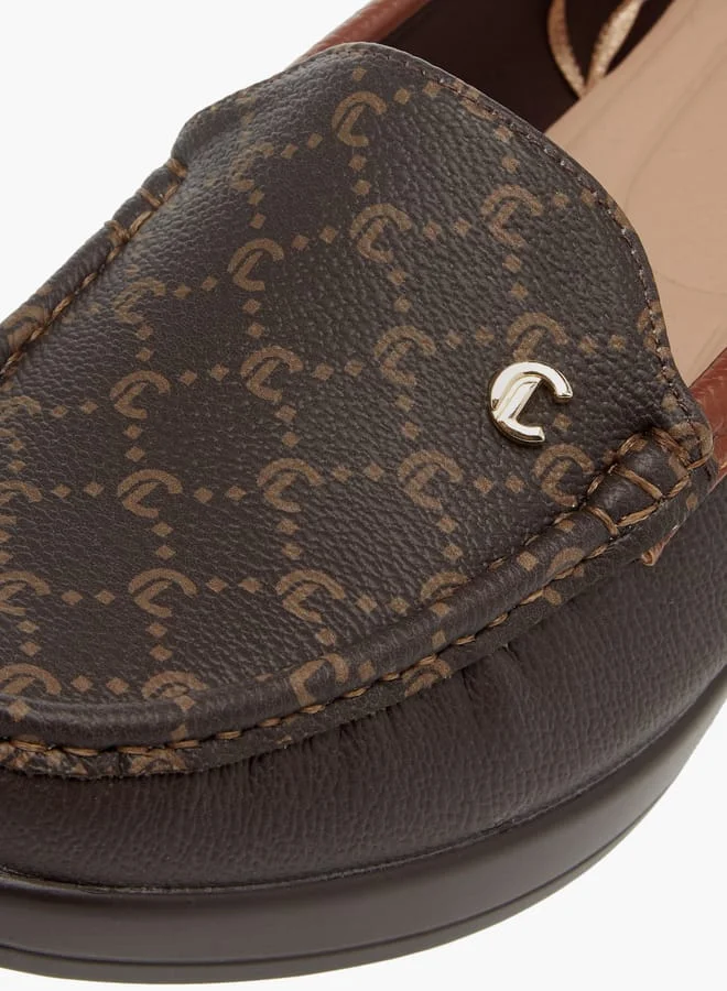 Le Confort Women Textured Slip-On Loafers with Wedge Heels