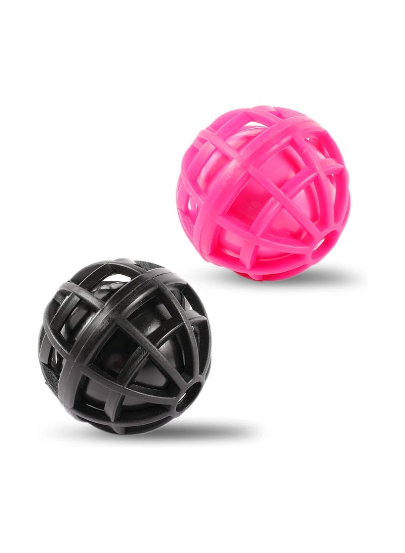Bukela Purse Cleaning Ball, 2pcs Purse Ball Cleaner Keep your Bags Clean, Reusable Mini Cleaning Balls Sticky Inside Ball Picks up Dust, Dirt and Crumbs in Purse Cosmetic Bag Backpack Handbag(Black And Pink) - Image 1