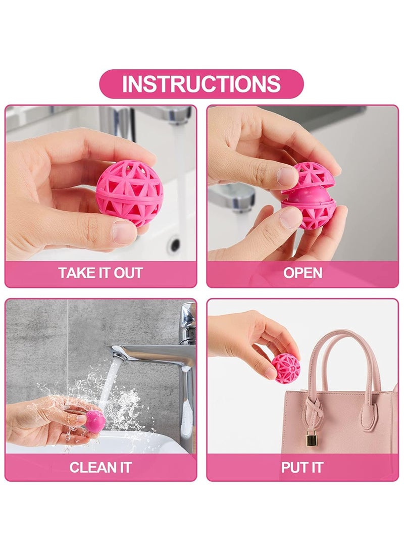Bukela Purse Cleaning Ball, 2pcs Purse Ball Cleaner Keep your Bags Clean, Reusable Mini Cleaning Balls Sticky Inside Ball Picks up Dust, Dirt and Crumbs in Purse Cosmetic Bag Backpack Handbag(Black And Pink) - Image 3