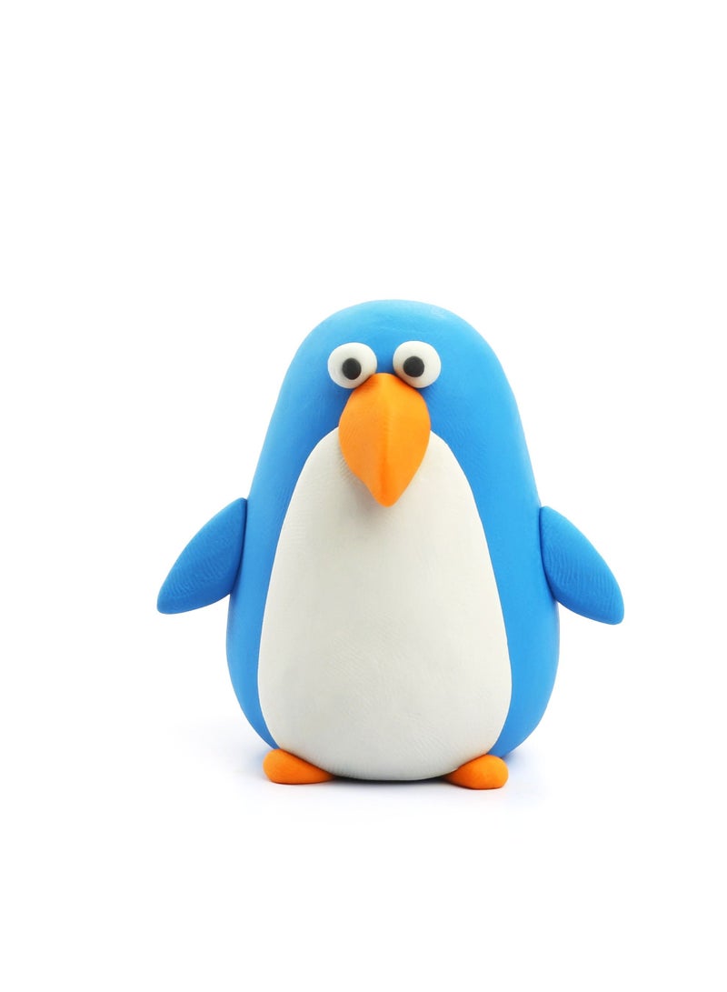 HEY CLAY – DIY Penguin Plastic Creative Modelling Air-Dry Clay For Kids 3 Cans - Image 1