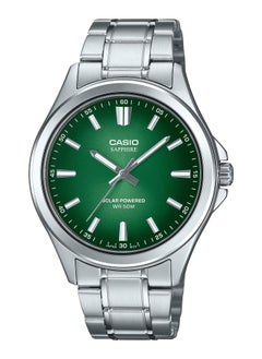 CASIO Quartz Solar Powered Green Dial Stainless Steel Men's Watch MTS-RS100D-3AV 