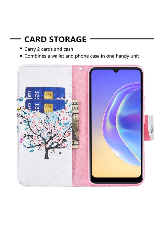 erorex Case For vivo V21e 4G Colored Drawing Pattern Horizontal Flip Leather Case with Holder & Card Slots & Wallet - Image 4