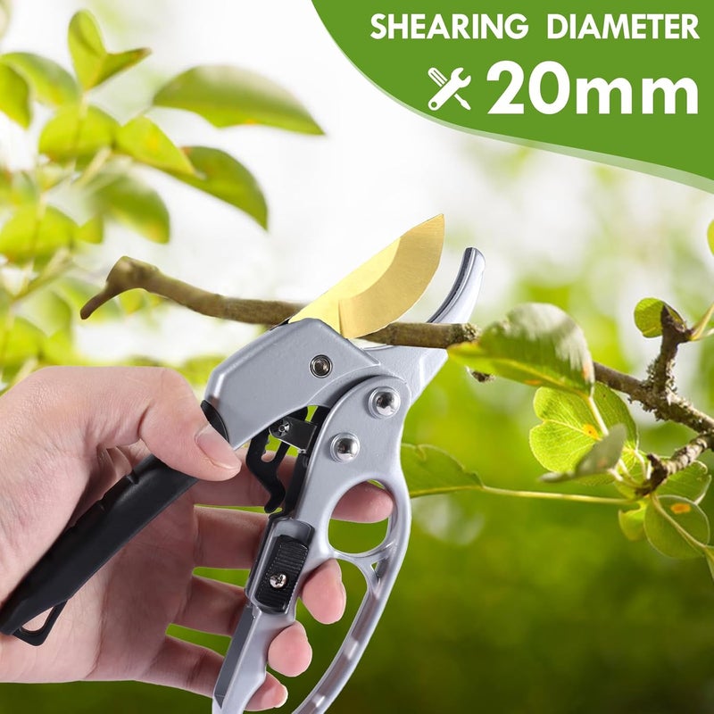 مقصات تقليم فائقة الحدة من التيتانيوم الألماني - تقطع بسهولة 3 أضعاف، مقصات لضعف اليد والتهاب المفاصل، مقاومة للصدأ، سعة قطع 1 بوصة بسهولة، مقبض مريح - Image 3