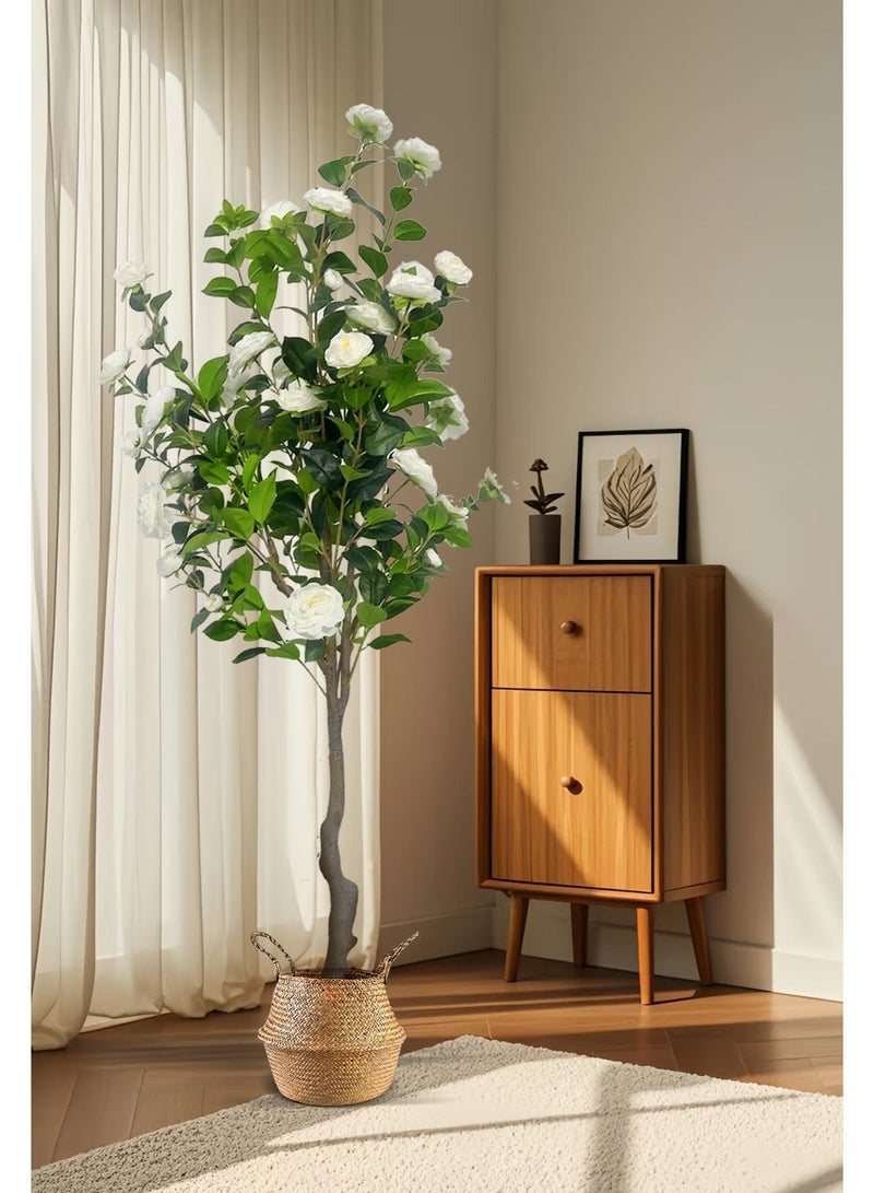 High simulation mountain camellia 180cm branch gardenia fake flower white home decoration restaurant living room bedroom simple wedding light luxury - Image 3