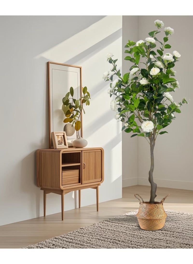 High simulation mountain camellia 180cm branch gardenia fake flower white home decoration restaurant living room bedroom simple wedding light luxury - Image 2