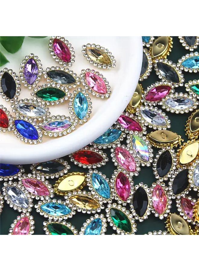 50pcs Blue Horse Eye Ring Drill Decoration Hand Sewing Accessories For Clothing Hat Shoes - Image 1