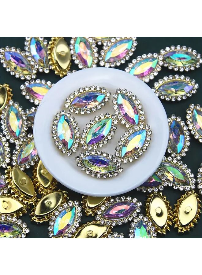 50pcs Blue Horse Eye Ring Drill Decoration Hand Sewing Accessories For Clothing Hat Shoes - Image 3