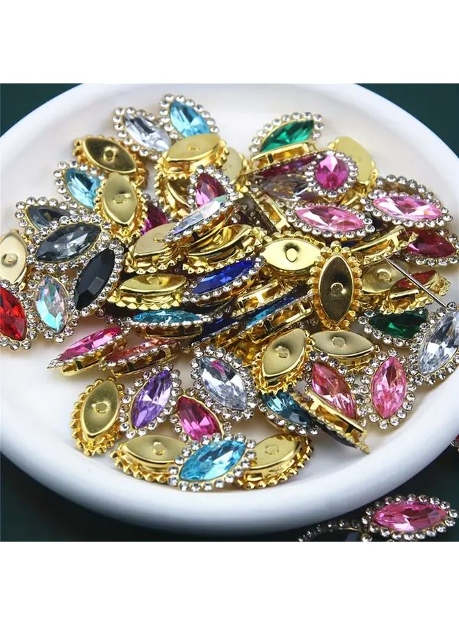 50pcs Blue Horse Eye Ring Drill Decoration Hand Sewing Accessories For Clothing Hat Shoes - Image 5