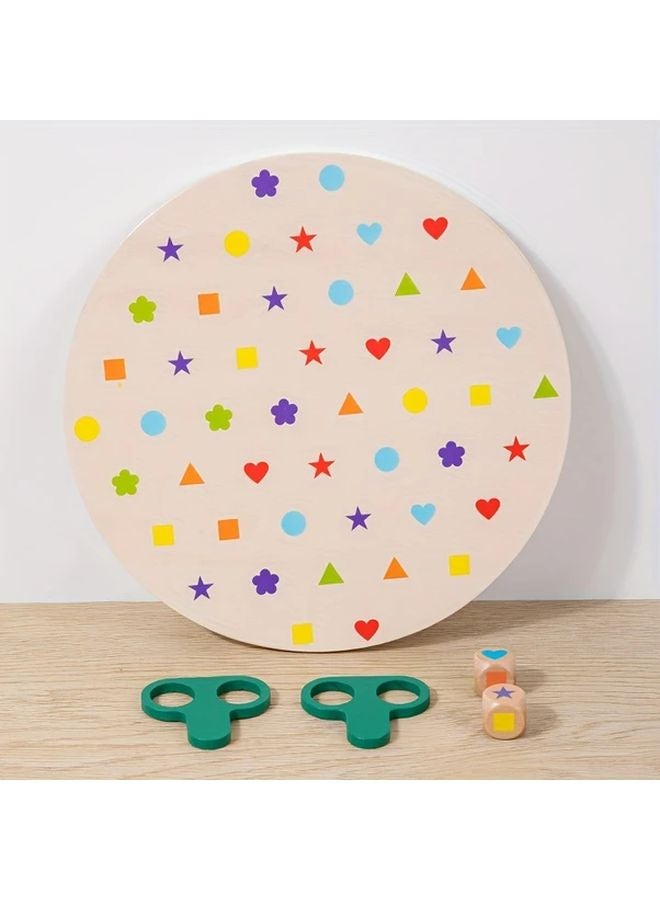 Wooden Cognitive Battle Game 2 Player Develops Color Recognition Hand Eye Coordination - Image 5