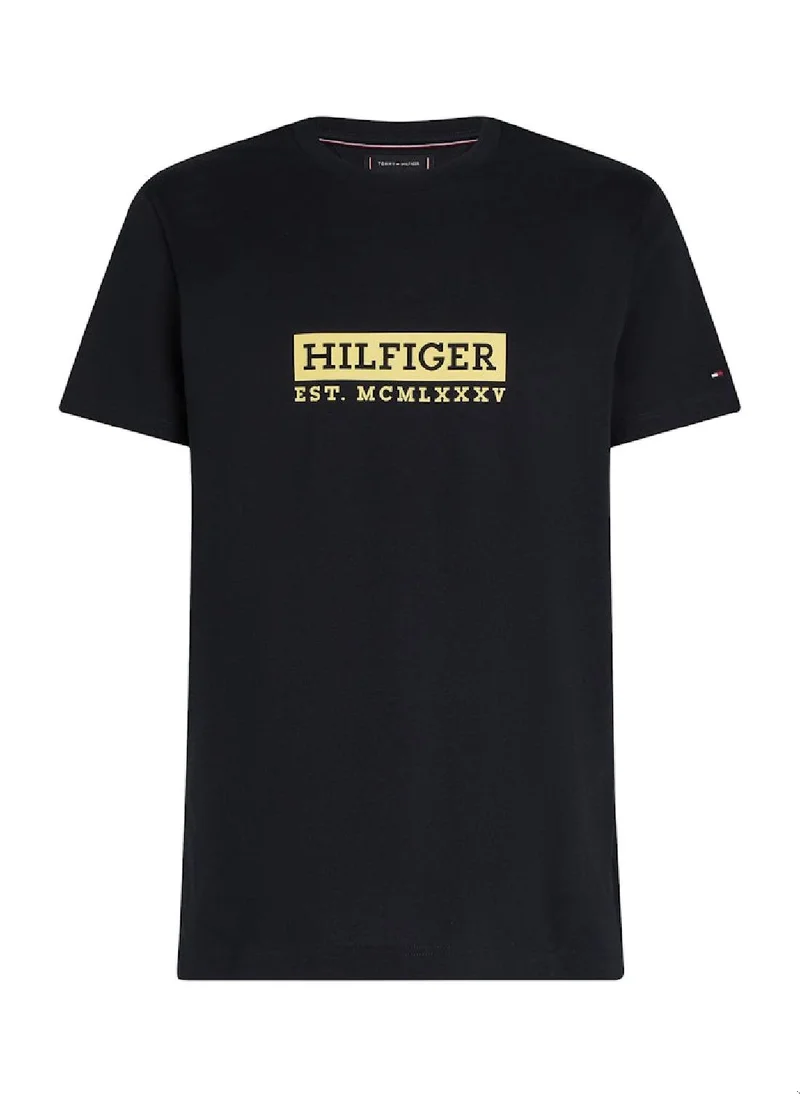 TOMMY HILFIGER Men's Graphic T-Shirt - Cotton, Blue