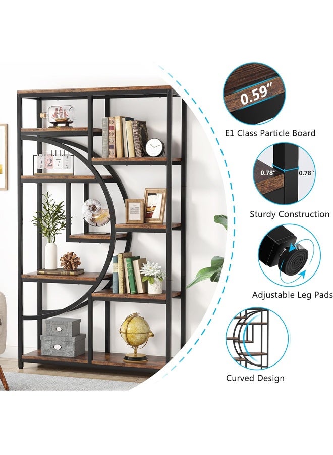 NKX Free Standing Tall Bookshelves Storage for Books and Multifunctional for Living Room Bedroom Office - Image 3
