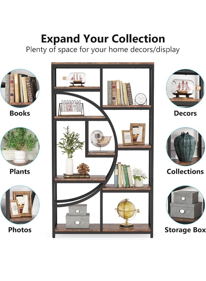 NKX Free Standing Tall Bookshelves Storage for Books and Multifunctional for Living Room Bedroom Office - Image 4