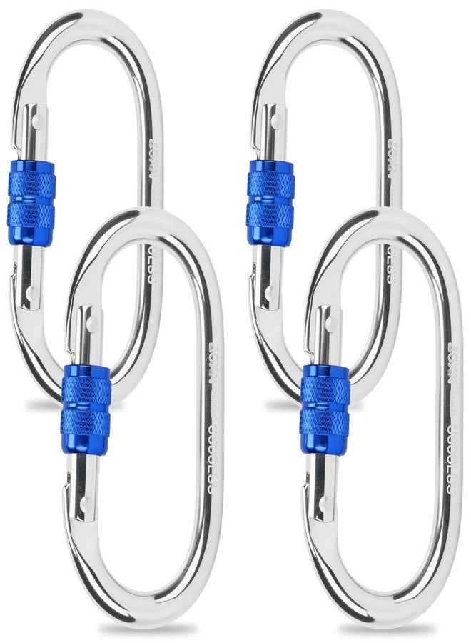 Kvittra Auto Locking Carabiner Heavy Duty Carabiner, Carabiner Clips(25KN=5600 lbs), Large Carabiner Clip for Keychains,Hammock,Camping, Gym, Hiking, Outdoor,Dog Leash (Silver 4) - Image 1