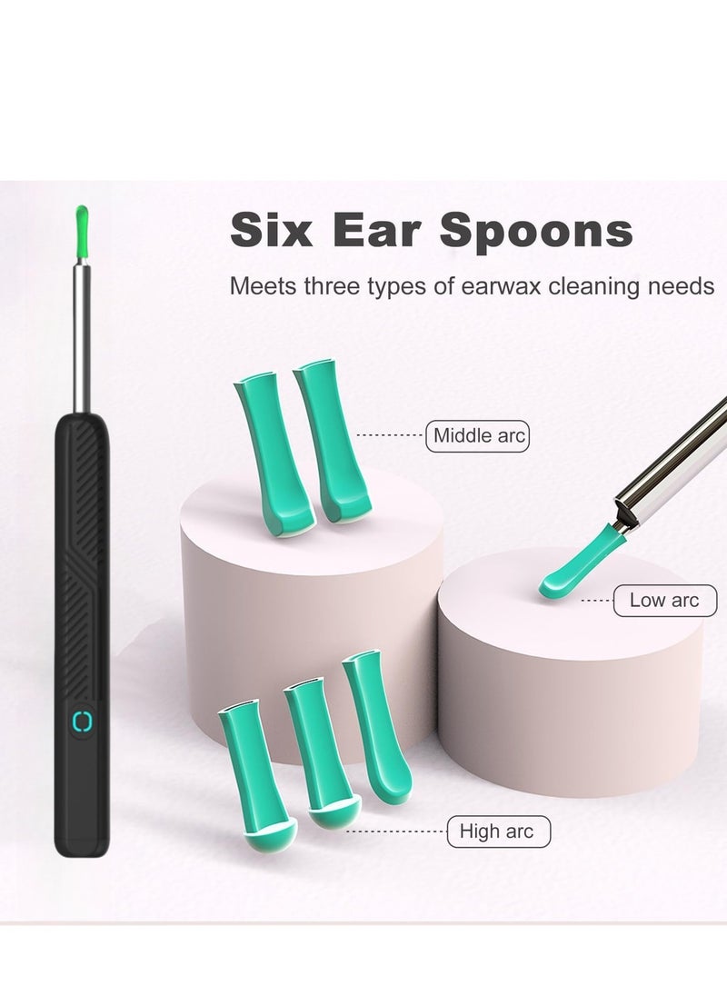 CIMIA Ear Wax Removal,Smart Ear Cleaner with HD Camera, Rechargeable Earwax Remover Tool, Safe Ear Scoop for Children & Adults, Home Ear Cleaning Kit,Black  - Image 2