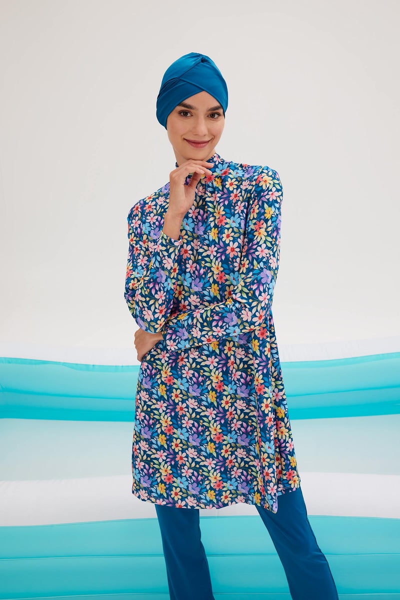 DeFacto Blue Woman Regular Fit 3 piece Burkini Casual - Image 2
