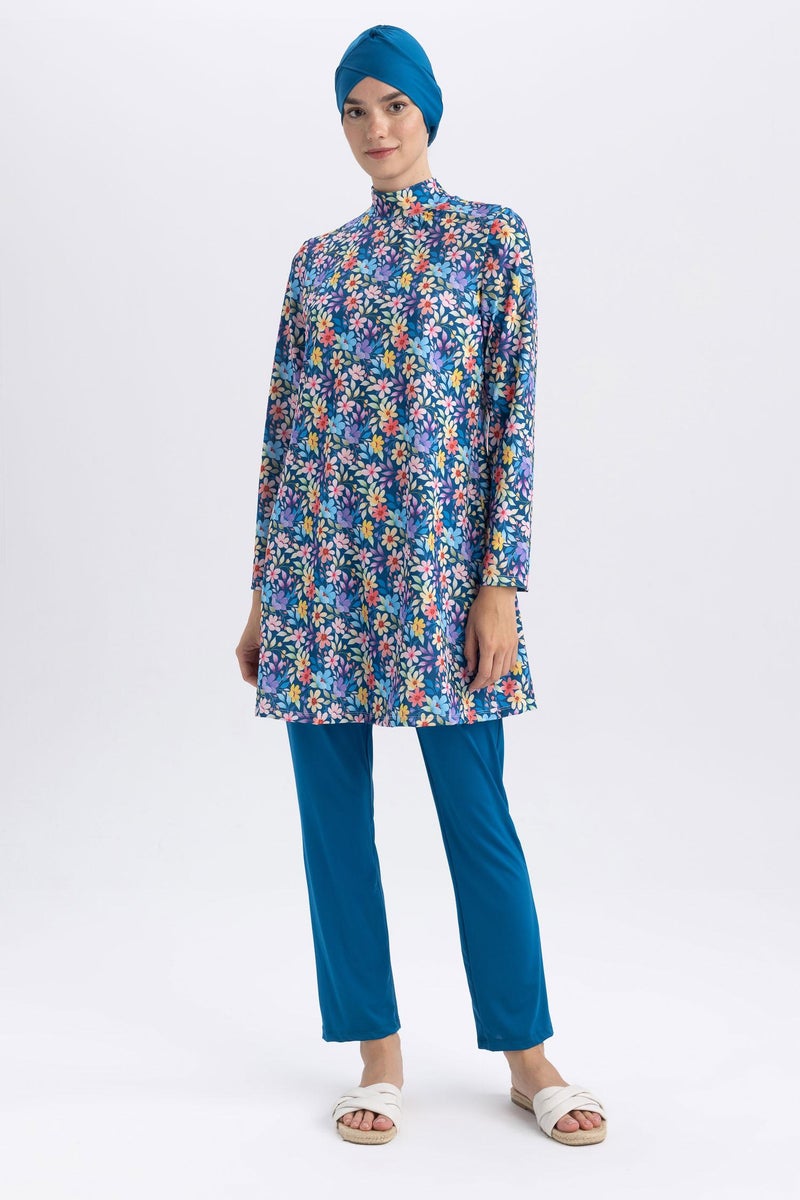 DeFacto Blue Woman Regular Fit 3 piece Burkini Casual - Image 4