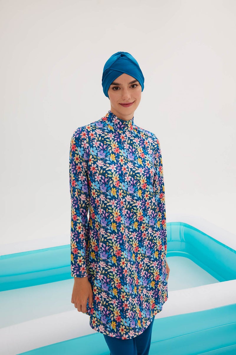 DeFacto Blue Woman Regular Fit 3 piece Burkini Casual - Image 3