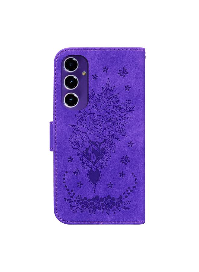 S-TOP Case For Samsung Galaxy A16 5G Butterfly Rose Embossed Leather Phone Case - Image 3